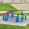 table pique nique enfant carrée multicolore