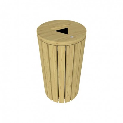 Poubelle de ville en bois 110 litres