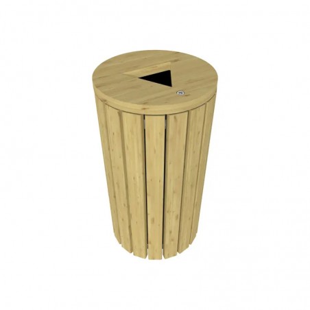Poubelle de ville en bois 110 litres