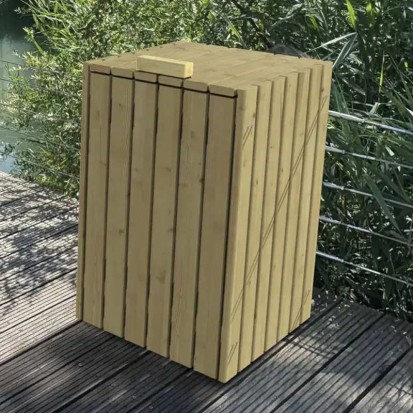 poubelle bois extérieur avec couvercle