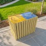 Poubelle tri sélectif 2 bacs 100l Turin