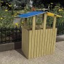 Poubelle tri sélectif 2 x 100l avec toit Turin