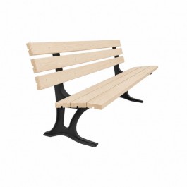 Banc de jardin en bois de pin et fonte