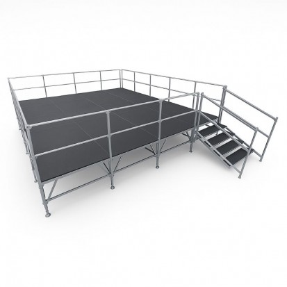 Lot chaises pliantes velours et podium estrade