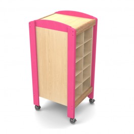 Rangement double face sur roulettes pour crèche
