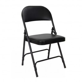 chaises pliantes noires en vinyle