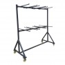lot de chaises pliantes en vinyle et chariot de transport