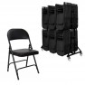 lot de chaises pliantes en vinyle et chariot de transport