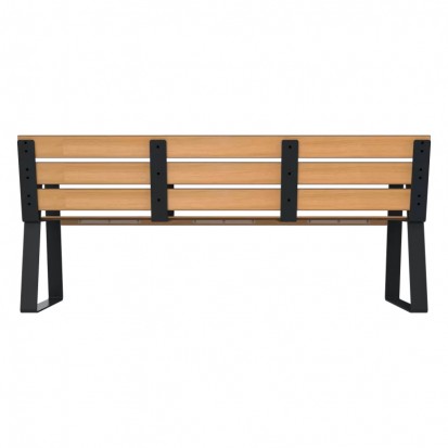 Banc espace public senior lames HPL effet Teck