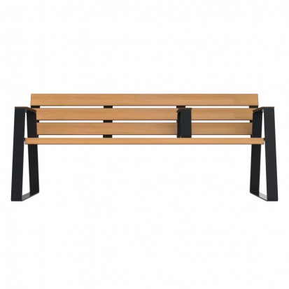 Banc espace public senior lames HPL effet Teck