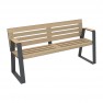 Banc jardin public senior HPL coloris chêne clair et acier