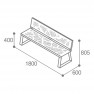 Banc extérieur acier décor découpé laser gris alu