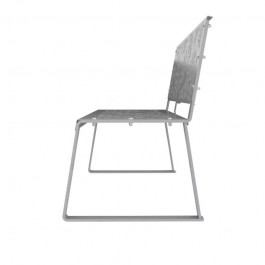 Banc extérieur acier gris alu vue de profil