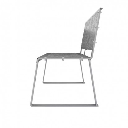 Banc extérieur acier décor découpé laser gris alu