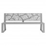 Banc extérieur acier décor découpé laser gris alu