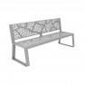 Banc extérieur acier décor découpé laser gris alu
