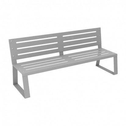 Banc urbain en acier gris alu