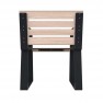 Fauteuil extérieur senior HPL ajouré aspect chêne clair et structure en acier