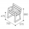 Fauteuil espace public senior HPL effet lames