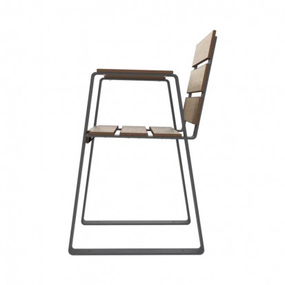 Fauteuil espace public senior HPL effet lames