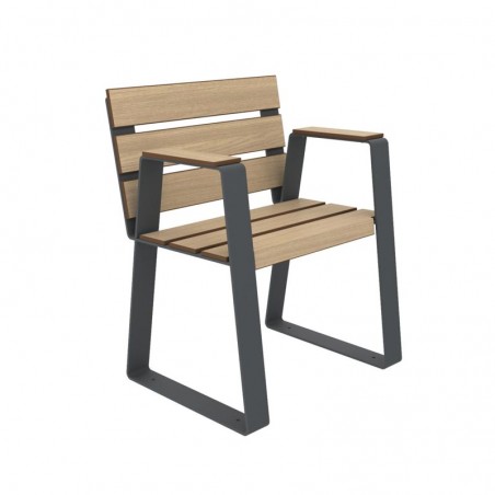 Fauteuil espace public senior HPL effet lames