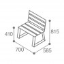 Chaise urbaine HPL couleur chêne clair et acier