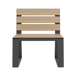 Chaise extérieur collectivité HPL et acier vue de face