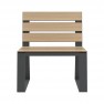 Chaise urbaine HPL couleur chêne clair et acier