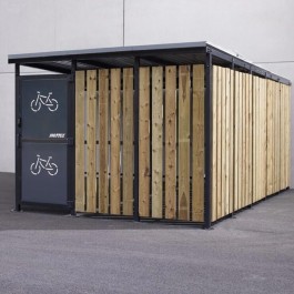 Abri vélo sécurisé Tôle/Bois 3x5 m Mottez