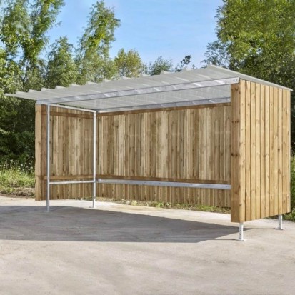 abri vélo collectivité en bois et tôle