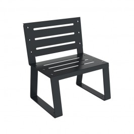 Fauteuil espace public métal ajouré gris anthracite