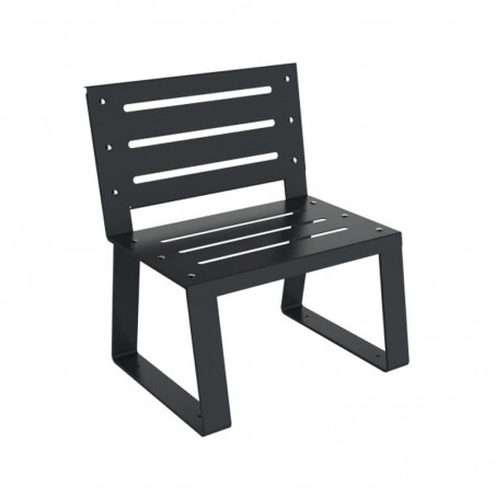 Fauteuil espace public métal ajouré gris anthracite