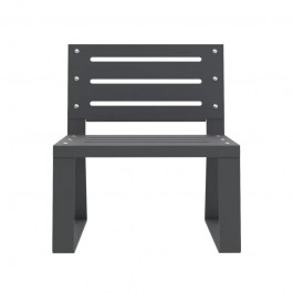 Fauteuil espace public métal ajouré gris anthracite vue de face