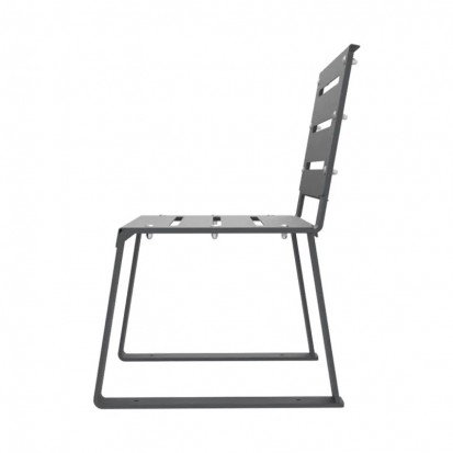 Fauteuil espace public métal ajouré gris anthracite