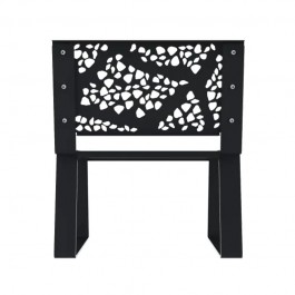Fauteuil espace public métal découpe laser RAL 7016 vue de dos