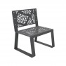 Fauteuil espace public métal découpe laser gris anthracite RAL 7016