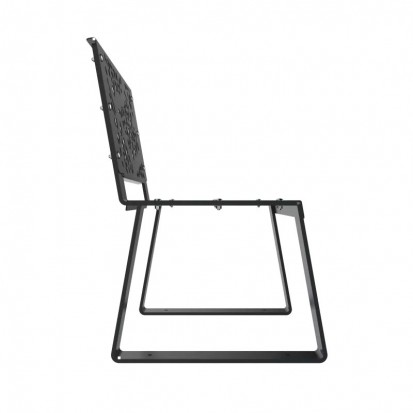 Fauteuil espace public métal découpe laser gris anthracite RAL 7016