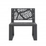 Fauteuil espace public métal découpe laser gris anthracite RAL 7016