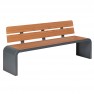 Banc compact HPL effet bois teck et acier