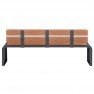 Banc compact HPL effet bois teck et acier