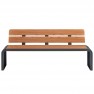Banc compact HPL effet bois teck et acier