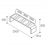 Banc Compact HPL effet bois ajouré coloris chêne claire