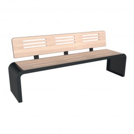 Banc Compact HPL effet bois ajouré coloris chêne claire