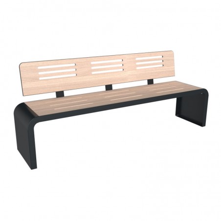 Banc Compact HPL effet bois ajouré coloris chêne claire