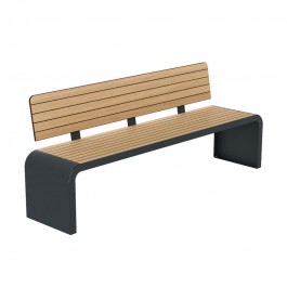 Banc Compact HPL effet lames de bois chêne clair