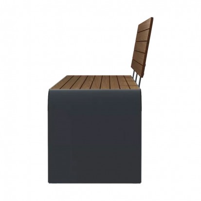Banc Compact HPL effet lames de bois chêne clair
