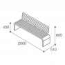 Banc Compact HPL effet lames de bois chêne clair
