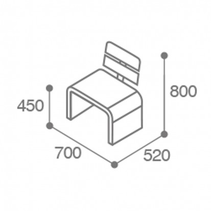 Fauteuil urbain Compact HPL effet bois chêne clair