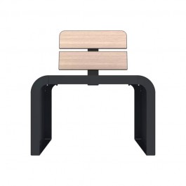 Fauteuil extérieur Compact HPL effet bois chêne clair vue de face