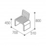 Fauteuil urbain Compact HPL effet lames de bois chêne clair